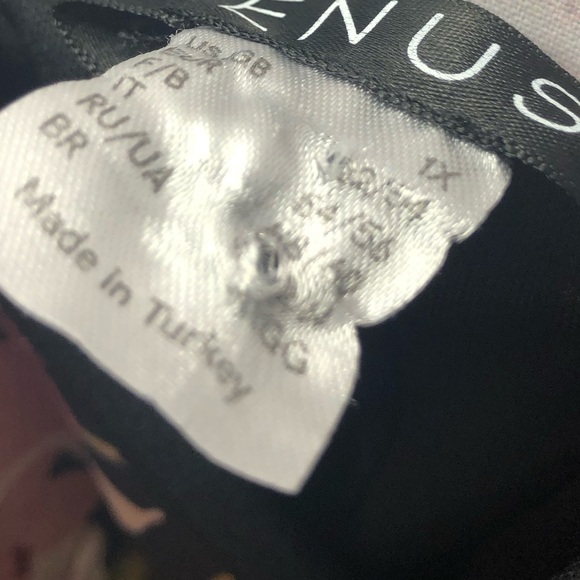 VENUS Black Asymmetrical Dress with Floral Accents 1X NWOT - Picture 8 of 14